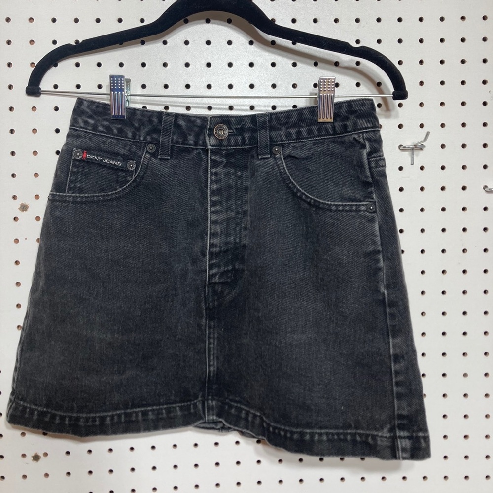 DKNY vintage black denim mini skirt